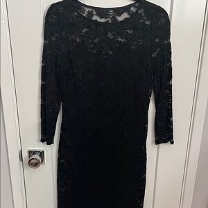 Boston Proper Black Lace Long Sleeve Dress
